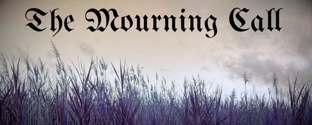 Reeds in a marsh with the words The Mourning Call laid over the image